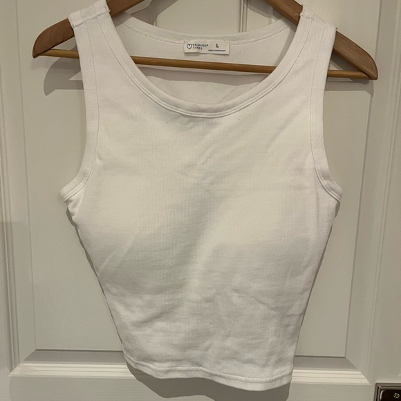 White Ribbed Tank Top - Picture 1 of 3